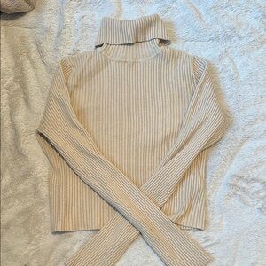 Forever 21 Cream Cowl Neck Sweater